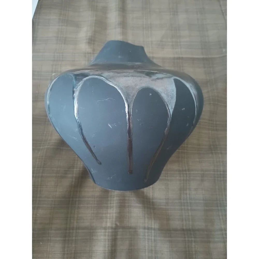 Vintage Haeger Vase Retro 1989  Glossy Lava  Raku  Collection Vase